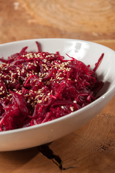 vegan cooking, beetroot on wooden background - Photo, Image