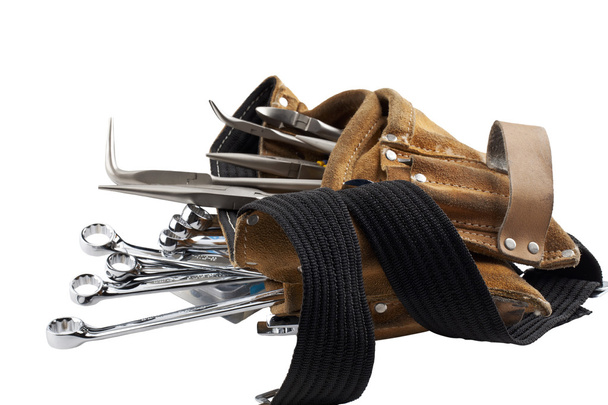 Cintura portautensili con attrezzi assortiti
 - Foto, immagini