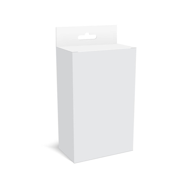 Wit Product Package Box met Hang Slot. Wat een onzin. Vector - Vector, afbeelding