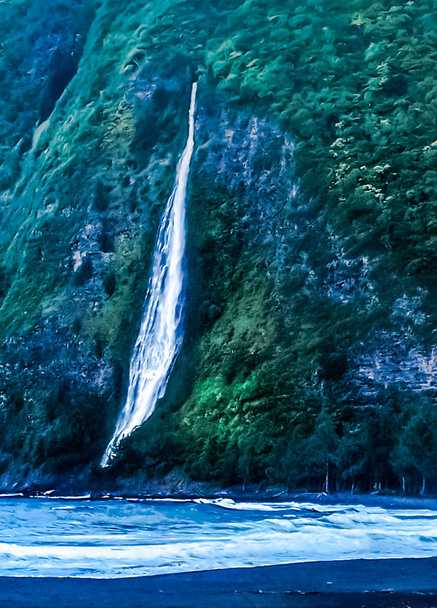 Paraíso tropical en el valle de Waipio en la isla grande de Hawaii
 - Foto, Imagen