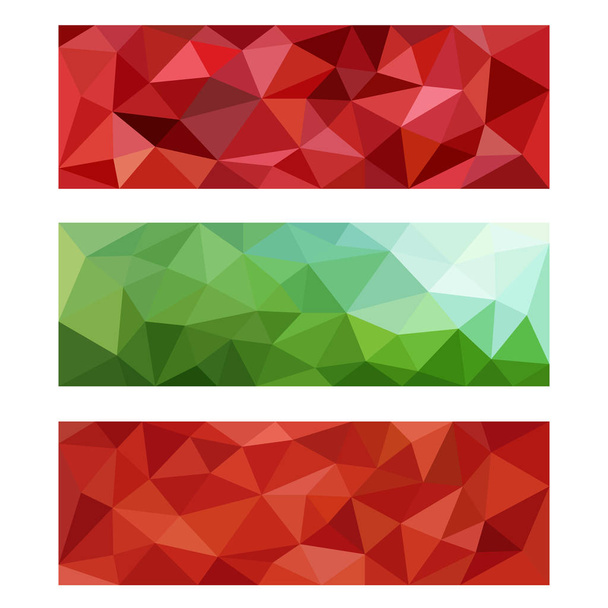 un vector de tres cubiertas rectangulares de gráficos poligonales en diferentes tonos - Vector, imagen