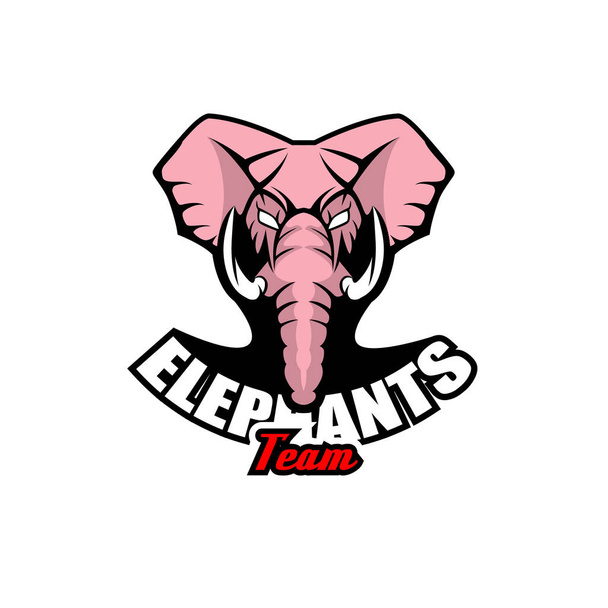 Logo template with Elephant head. - Vector, Image