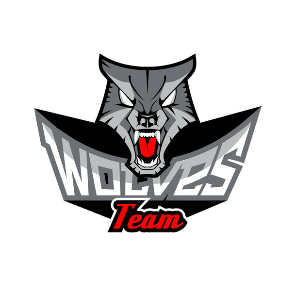 Logo template with Wolf head. - Vector, Image