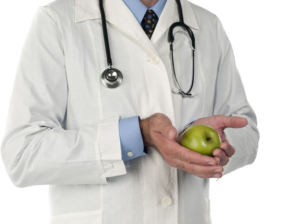 233 połowie sekcji lekarza z jabłkiem - Zdjęcie, obraz