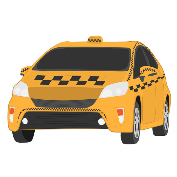 a sárga taxi autó vektor, ábra rajz - Vektor, kép