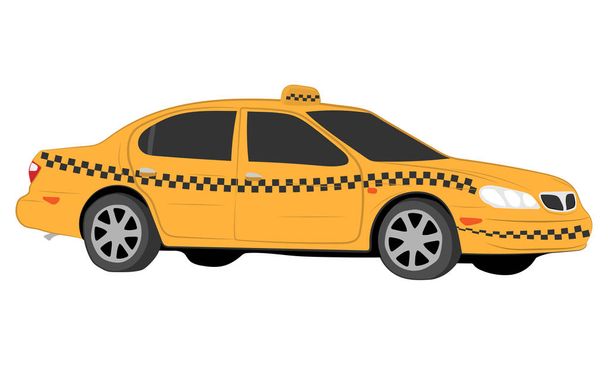 the yellow taxi car vector drawing illustration - Vector, Image