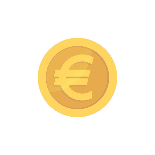 Gouden glanzend euromunt. Glanzende gouden pictograph-euromunt. - Vector, afbeelding