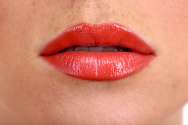 bela composição de lábios de lustro, close up
 - Foto, Imagem