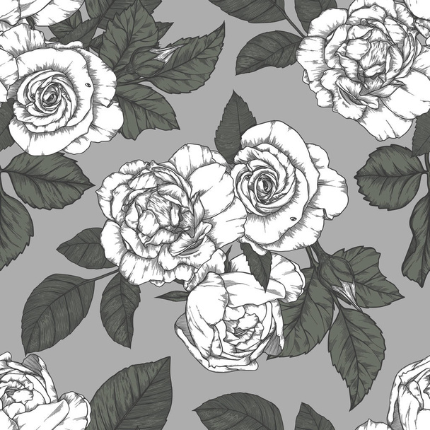 Seamless pattern with roses Vintage design - Vektor, Bild