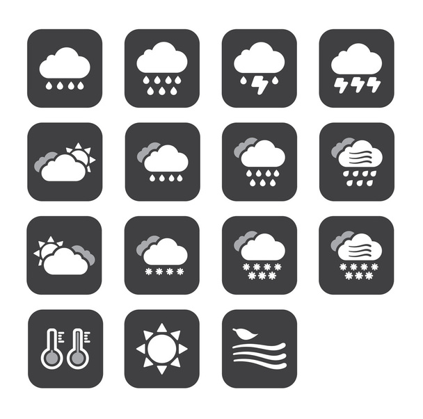 Wetter-Websymbole für Web-Vorlage eingestellt - Foto, Bild