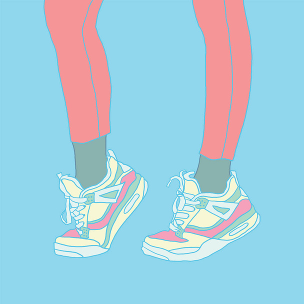 спортивные кроссовки. векторная иллюстрация
 - Вектор,изображение