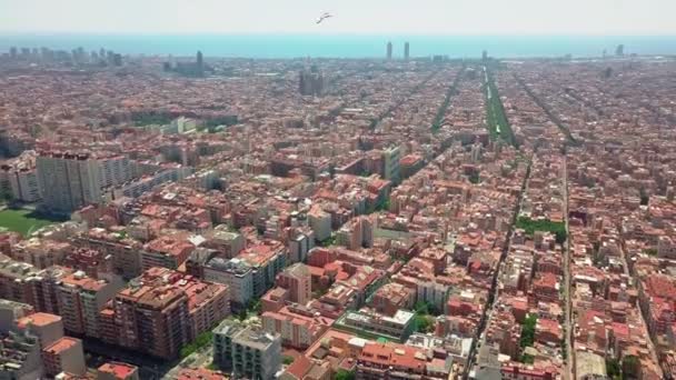 Barcelona Spainaerial kilátás nyílik Barcelona - Felvétel, videó