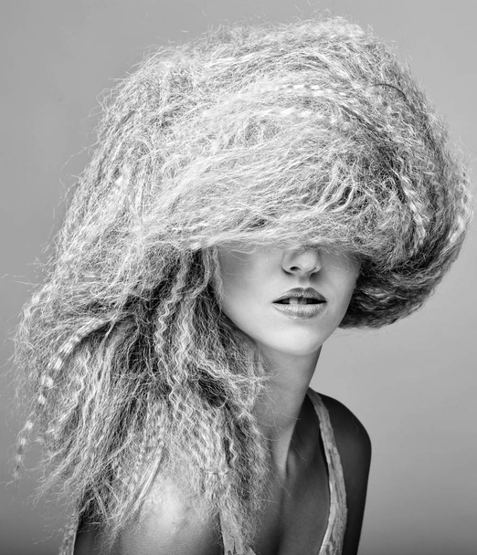 woman with creative hairstyle - 写真・画像