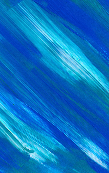 Синяя абстрактная акриловая живопись для использования в качестве фона, текстуры, элемента дизайна. Современное искусство с текстурой мазка
 - Фото, изображение