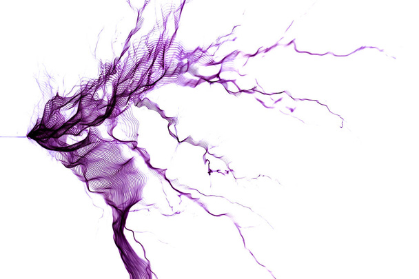  Electrostatic Discharge, spark, lightning  on white background  - Photo, Image