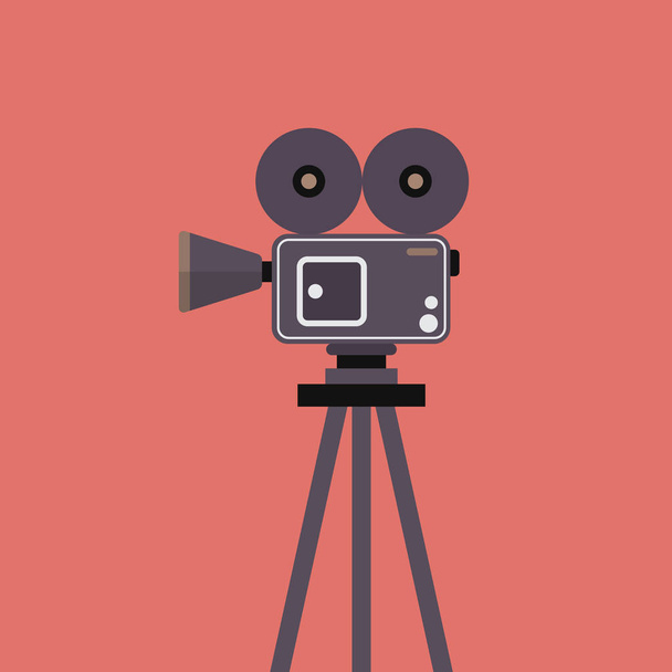 Φωτογραφική μηχανή κινηματογράφων σε τρίποδο. Εικονογράφηση διάνυσμα - Διάνυσμα, εικόνα