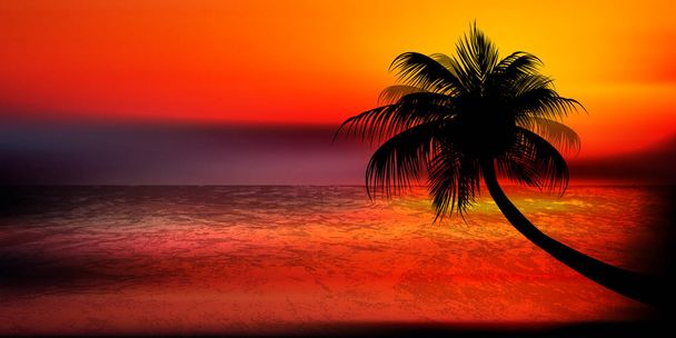 Palm nyári táj háttér - Vektor, kép