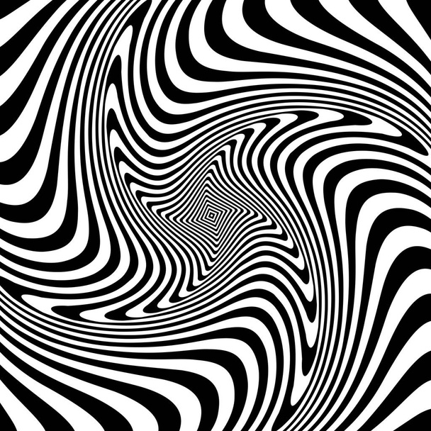 Abstract op art design. Illusion of whirl movement. Vector illustration. - Vector, Image