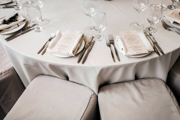 beautiful wedding day table set - Photo, image