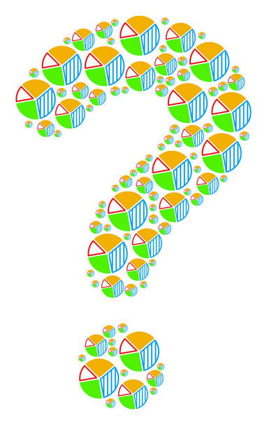 Figura del signo de interrogación de íconos de gráfico de pastel
 - Vector, imagen