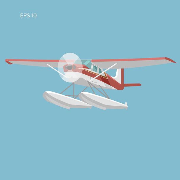 Small seaplane isolated vector illustration - Vector, imagen