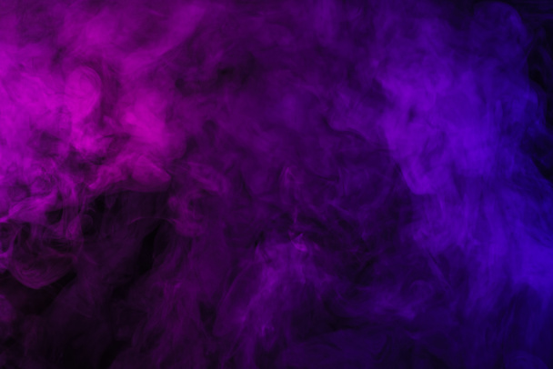 violet and pink smoke on abstract black background - Photo, Image