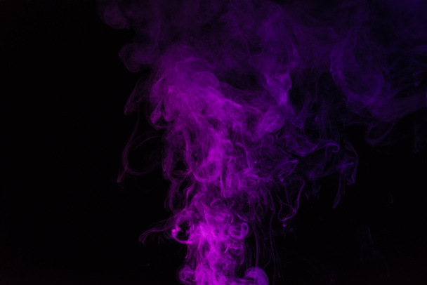 spiritual pink smoky swirl on black background - Фото, изображение
