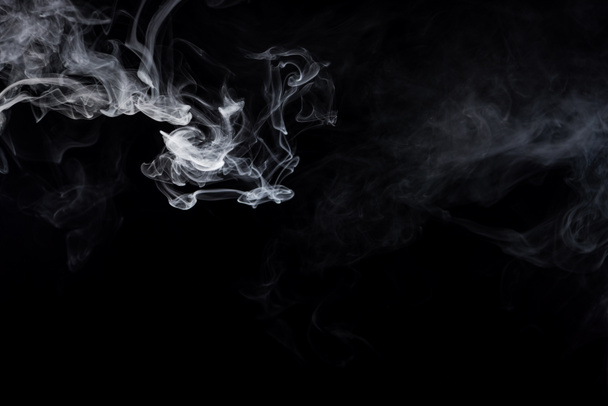 fekete háttér, szürke, füstös görbékkel  - Fotó, kép
