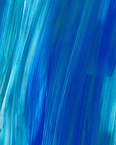Blue Abstract acrylic painting for use as background, texture, design element. Modern art with brush stroke texture - Photo, Image