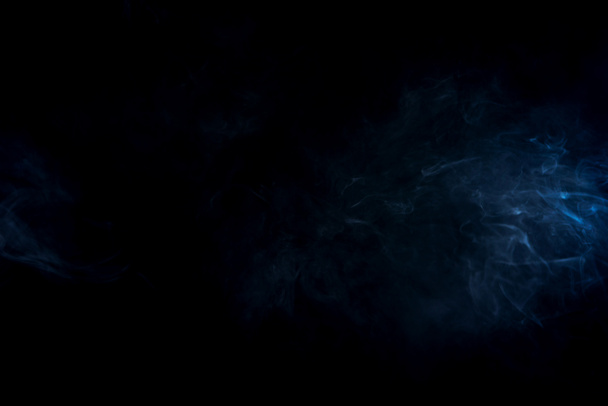 blue abstract smoke on black background with copy space - Photo, Image