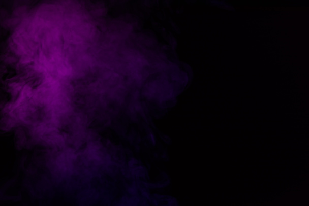 mystical abstract black background with violet steam  - Photo, Image