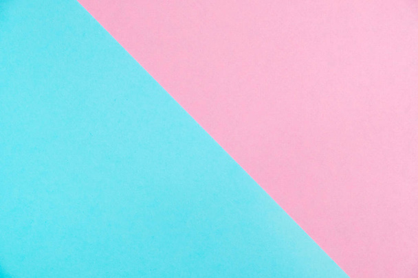 Pastel colored paper flat lay top view, background texture, pink and blue colour. - Fotoğraf, Görsel