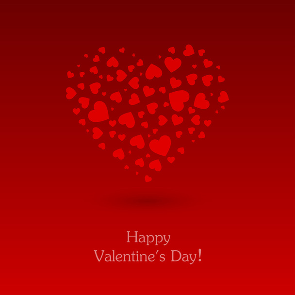 Valentines day card with heart. - Vector, afbeelding