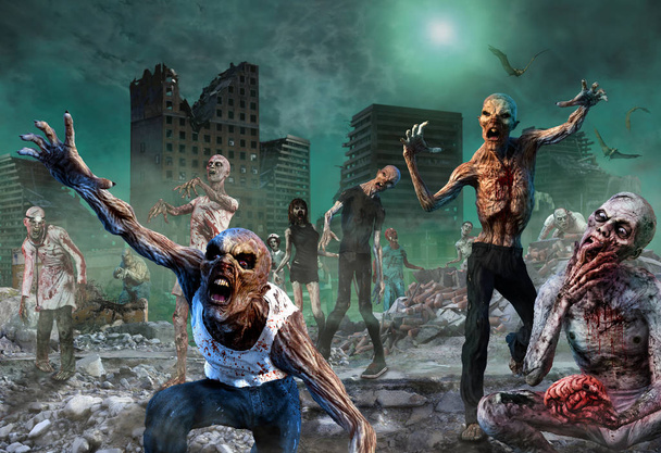 Zombie Scene 3D иллюстрация
 - Фото, изображение