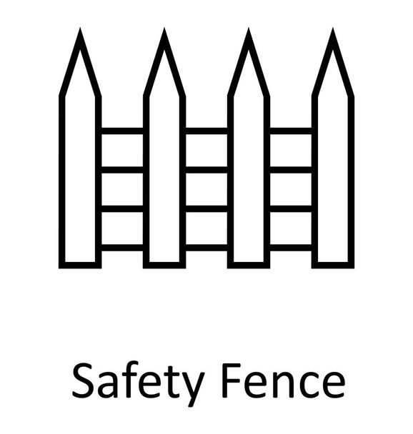 Fence or Picket Fence Line Isolated Vector Icon Editável
 - Vetor, Imagem
