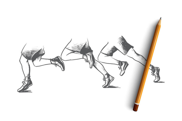 Teamwork concept. Hand drawn isolated vector. - Vetor, Imagem
