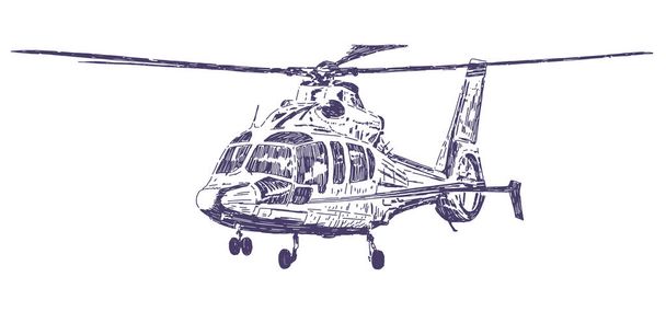 Helicopter hand drawn - Vector, Image
