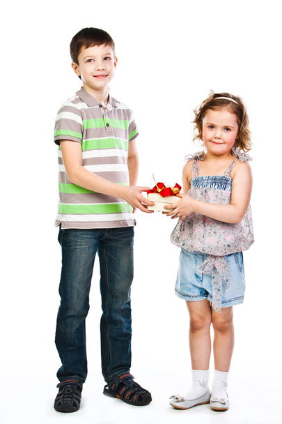boy gives a girl a gift - Photo, Image