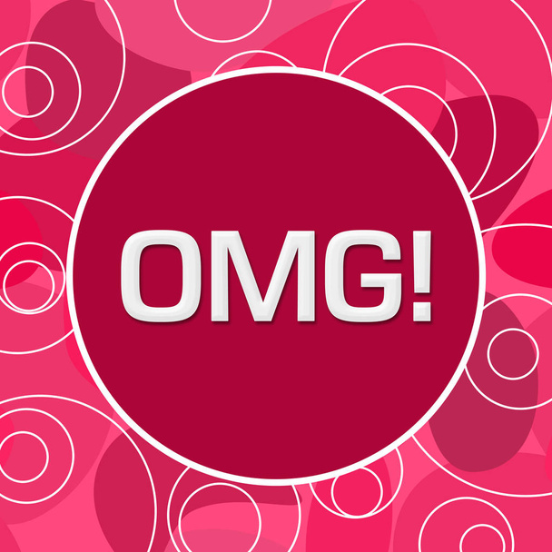 Omg text alphabets written over abstract pink background. - Photo, Image