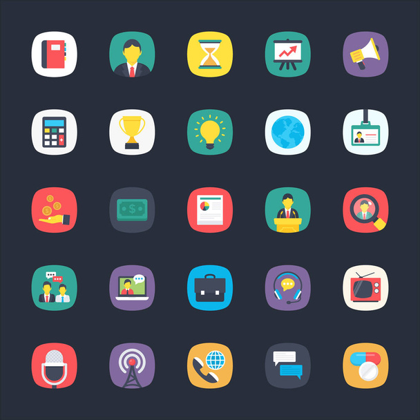 Set of App Flat Icons - ベクター画像