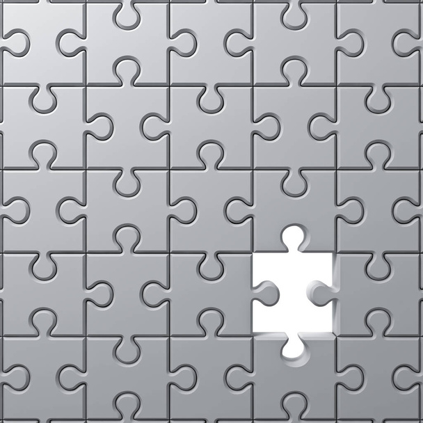 Puzzle blanc pièces un concept manquant. rendu 3D
. - Photo, image