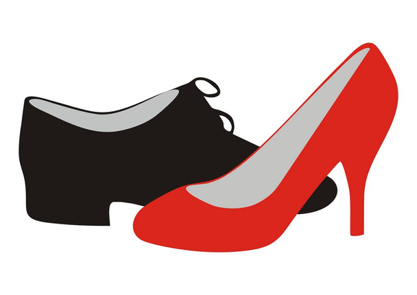 женская и мужская обувь, векторная иллюстрация
 - Вектор,изображение