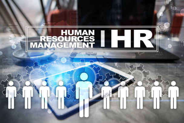 Zarządzanie zasobami ludzkimi, Hr, rekrutacja, przywództwo i budowanie zespołu. Koncepcja biznesu i technologii. - Zdjęcie, obraz