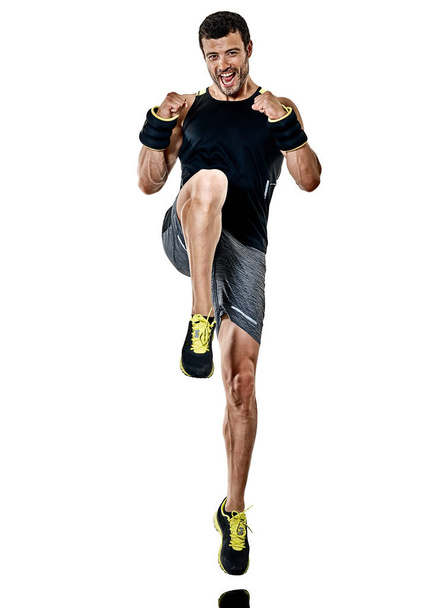 fitness man cardio boxing exercises isolated - Φωτογραφία, εικόνα