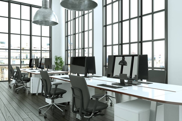 moderni minimalistinen toimisto sisustus 3d renderöinti
 - Valokuva, kuva