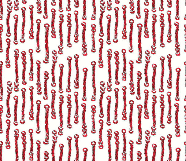 Patrón de cadena retro sin costuras en rojo sobre fondo blanco
 - Vector, Imagen