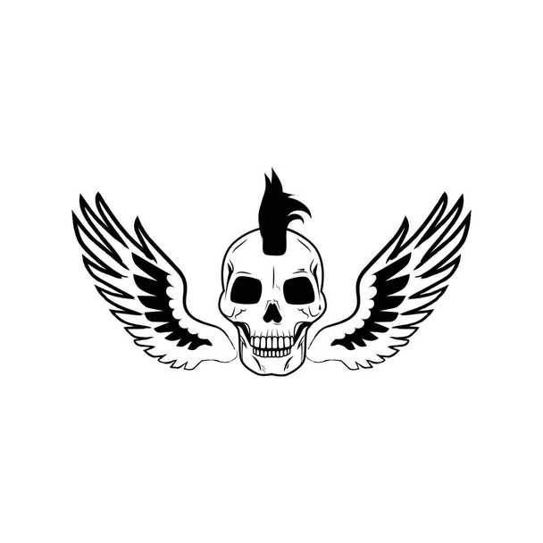 Skull and Wings Image on Vector Illustration - Vecteur, image