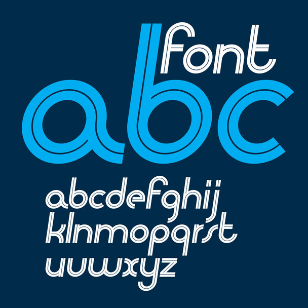Vector minúsculas letras de alfabeto itálico hechas con líneas blancas, se puede utilizar en la creación de pósters para el anuncio social o comercial
  - Vector, Imagen