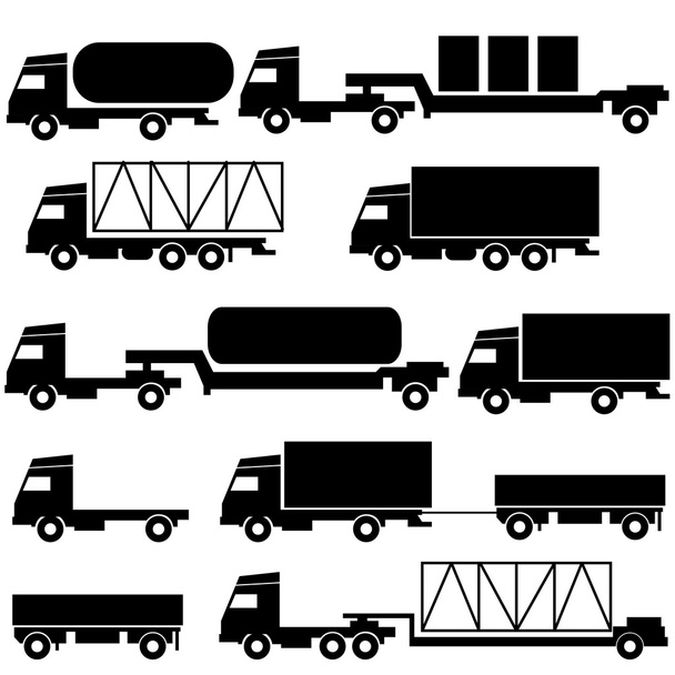 Set of  transportation symbols Black on white - 写真・画像
