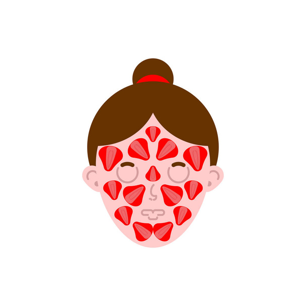Μάσκα προσώπου γυναίκα φράουλα. Αισθητικές επεμβάσεις. Διάνυσμα illustratio - Διάνυσμα, εικόνα